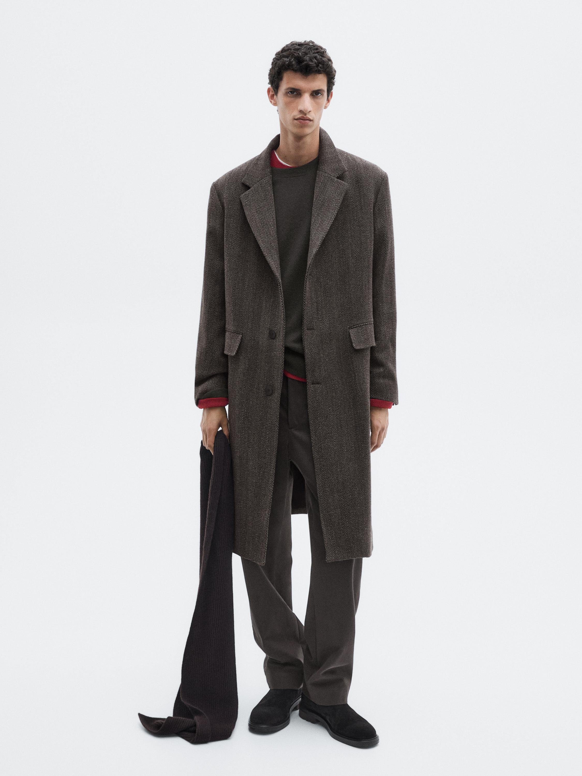 Long herringbone coat - LIMITED